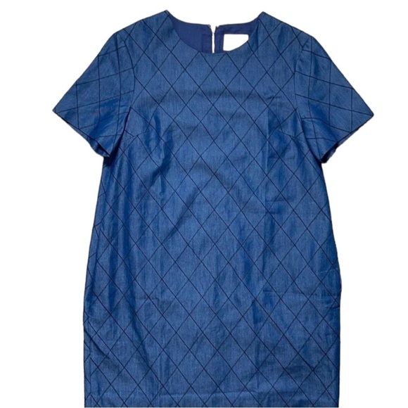 KATE SPADE New York Blue Quilted Chambray Shift Dress Size 00 - Picture 4 of 8
